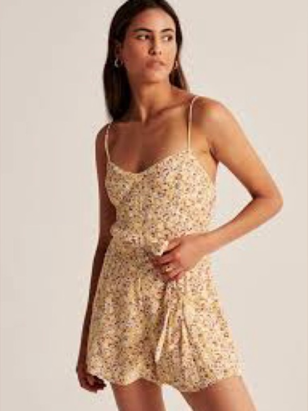 Abercrombie & Fitch Women’s Yellow Floral Halter Shorts Romper Size XS